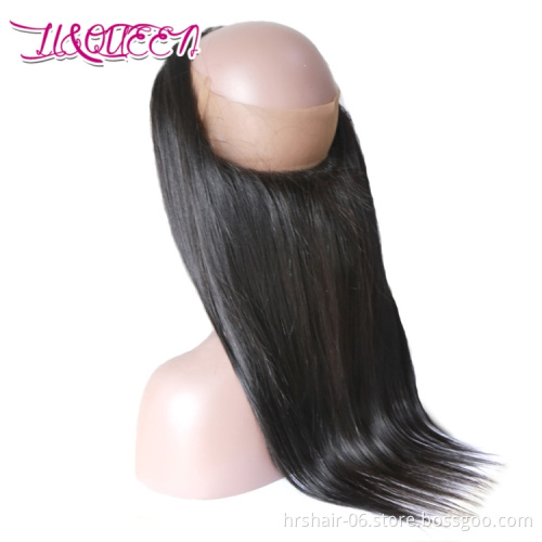 360 Lace Frontal Closure With Bundles Human Hair straight Brazilian Human Hair bundle with lace frontal